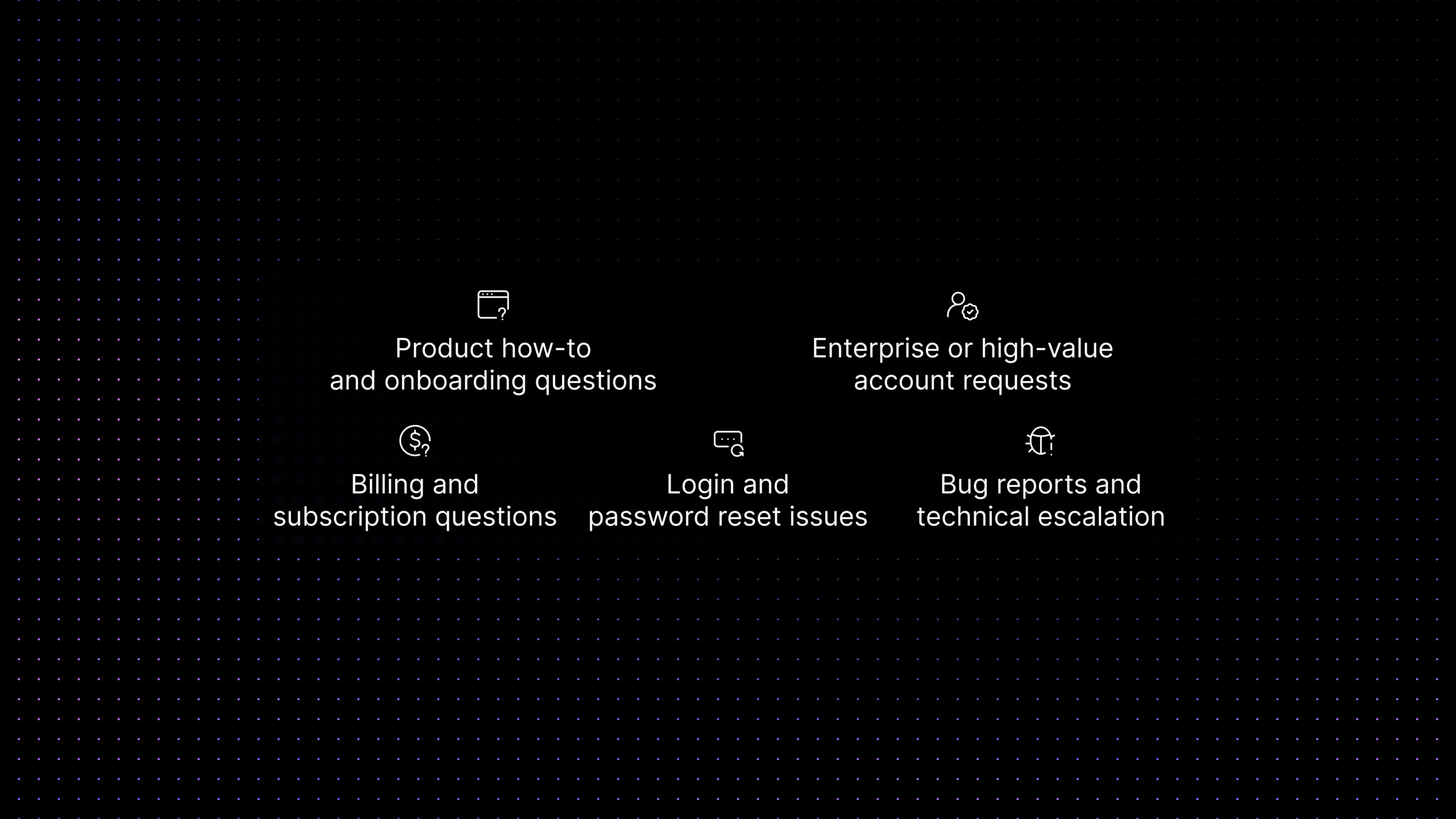 Five support workflows SaaS teams can automate first, including billing, login issues, onboarding, technical escalation, and high-value account requests